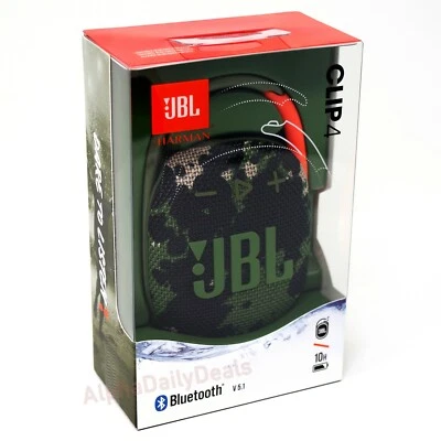 Altavoz portátil impermeable JBL Clip 4 inalámbrico Bluetooth Squad Camuflado NUEVO SELLADO Foto 1 de 3