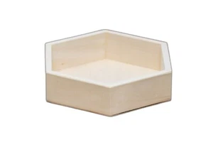 Sechseckige Schale aus Holz für Schmuck, Snacks, DIY und Schneiden - 22 cm - Bild 1 von 7
