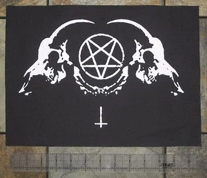 Goat Skull Canvas Print / BACK Patch - Pentagram Leviathan Cross Baphomet Occult - Picture 1 of 7