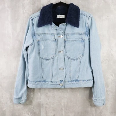 Pacsun Denim Trucker Jacket Womens Size Small Blue Sherpa Lined Light Wash - Image 1 of 4