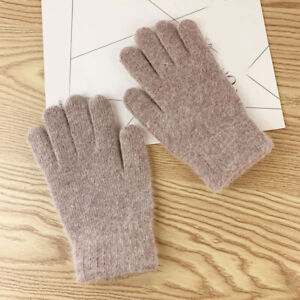 1 Pair Touch Screen Women Warm Plush Gloves Wool Fleece Cycling Driving Mitten