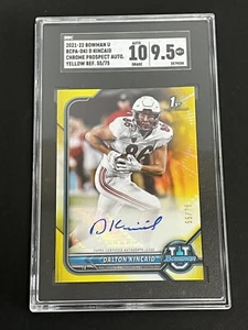 Dalton Kincaid 2021 Bowman U Yellow Refractor RC Auto #ed 55/75 SGC 9.5/10 Auto - Picture 1 of 6