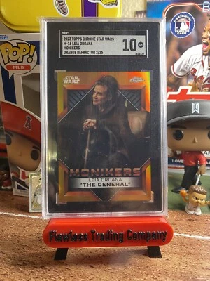 2023 Topps Chrome Star Wars #M-16 Leia Organa Orange Refractor 2/25 SGC 10 - Image 1 of 2