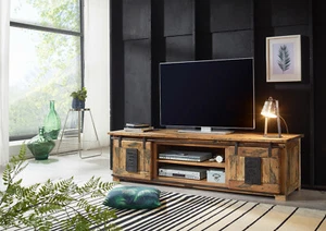 TV Board Arona Mangoholz rustikal Eisen Rolltür Vorrätig!! - Bild 1 von 1