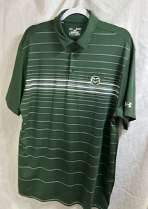 Under Armour HeatGear ColdBlack Polo Herren XL lose grün gestreift Colorado State - Bild 1 von 7
