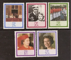 FIJI 1986 QUEEN ELIZABETH II 60th BIRTHDAY 5v MNH - Picture 1 of 1