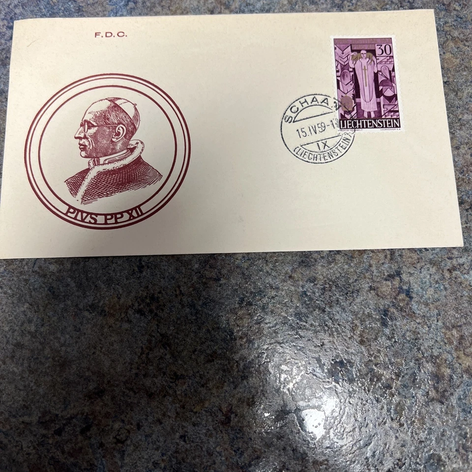 Liechtenstein #335 1959 Pope Pius XII FDC - Image 1 of 1