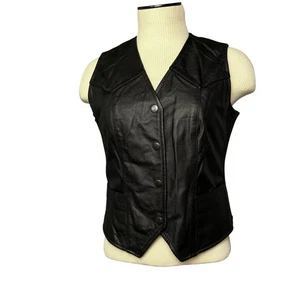 First Classics Damen XS Leder Motorrad Weste Biker Cruiser Minimalistisch, Rebel - Bild 1 von 12