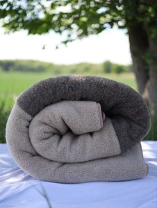 Wolldecke 180×220 cm Plaid Schurwolle Wohndecke Merino  100% WOLLE Kuscheldecken - Bild 1 von 13