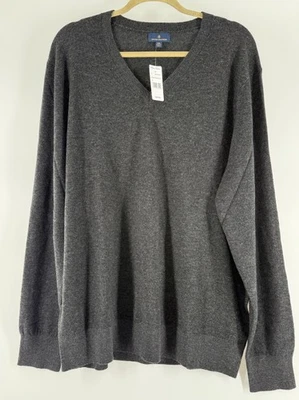 Brooks Brothers кашемир уголь серый пуловер v-образным вырезом свитер 2XL новые ярлыки - Изображение 1 из 4
