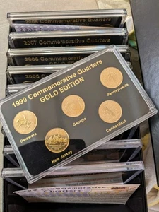 50 STATES COMMEMORATIVE QUARTERS 1999-2008 - COMPLETE SET - GOLD EDITION - Picture 1 of 1