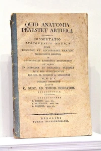 LIVRE ANCIEN FOERSTER L'APPORT DES ARTS POUR ÉTUDE ANATOMIE SCULPTURE 1821 - Picture 1 of 2