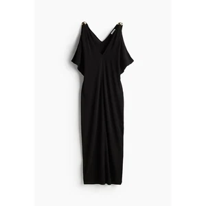 H&M Edition Schwarz V-Ausschnitt Maxi Gold Detail XXL Ärmellos Abend Cocktail Party - Bild 1 von 13