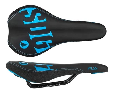 SDG Fly Jr Junior Saddle, Steel Rails - Blk/Cyan - Image 1 of 3