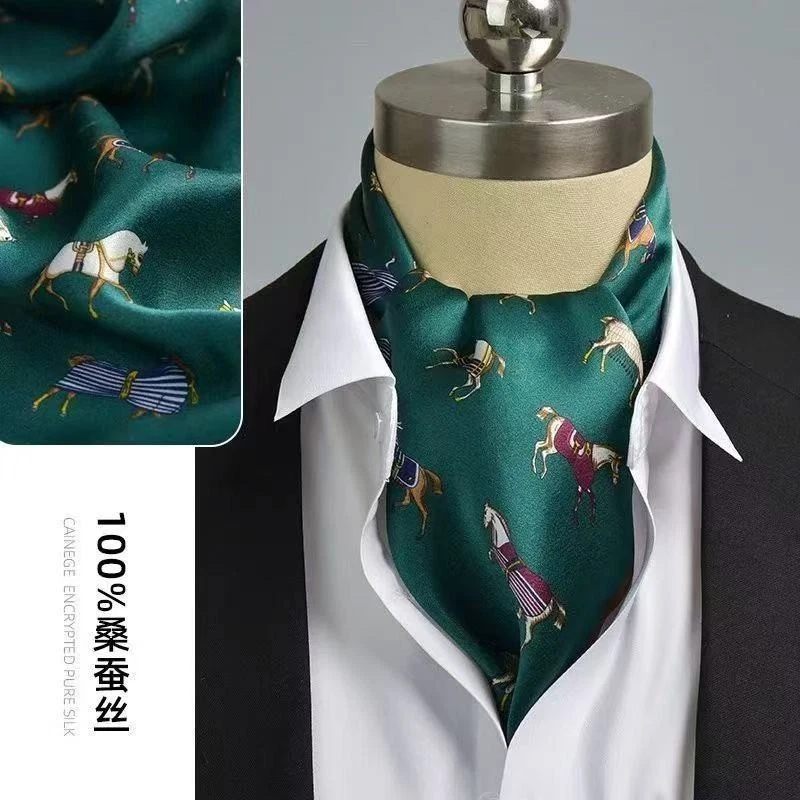 Hombre 100% Seda Morera Invierno Otoño Bufanda Forma Cuadrada Cálido Acogedor Bufanda Corbata Foto 1 de 4