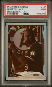2014 Topps Chrome #130 Albert Pujols Sepia Refractor PSA 9 #/75 - Picture 1 of 2
