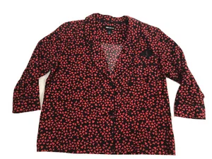 Neu mit Etikett Zimmerservice Pyjama-Oberteil rot und schwarz geknöpft Gr. Small - Bild 1 von 7