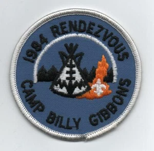 1984 Rendezvous, Camp Billy Gibbons (Texas Trails Council) Patch, Mint - Picture 1 of 1