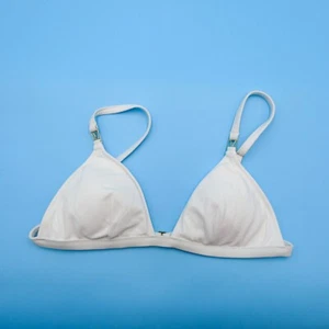 Victorias Secret Medium White Triangle Padded Plunge Push-up Bikini Top Swimwear - Picture 1 of 5