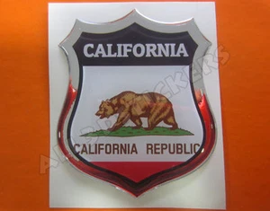 3D Emblem Sticker Resin Domed Flag California - USA Adhesive Decal Vinyl - Imagen 1 de 1