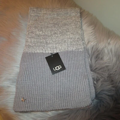 UGG Australia Bufanda Tejido Gris Metálico Lentejuelas Mezcla Lana - $95+ Foto 1 de 4