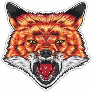 Furry Fox Face Animal Wildlife Car Bumper Vinyl Sticker Decal 4.6" - Picture 1 of 1