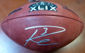 RUSSELL WILSON AUTOGRAPHED SUPER BOWL XLIX LEATHER FOOTBALL SEAHAWKS RW 105020 - Picture 1 of 6