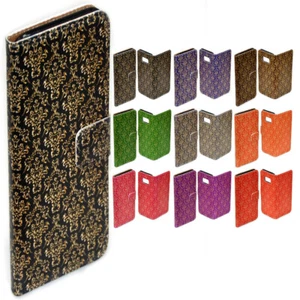 Funda tipo billetera para teléfono iPhone 16 15 14 Plus Pro Max Apple - Estampado Damasco dorado - Imagen 1 de 10