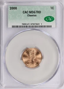 Cheerios Lincoln Cent 2000 CACG MS67 rojo - Imagen 1 de 2
