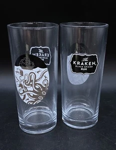 The Kraken Black Spiced Rum 6" High Ball Drinking Tumbler Glasses Set of 2 - Picture 1 of 5