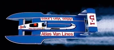 1/8 Scale 1983 Atlas Van Lines Fiberglass RC BOAT HULL DECK & COWL USA MADE ! - Image 1 of 4