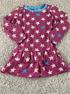 Girls Hatley Pink Dress Long Sleeve Stars Size 5 Play - Picture 1 of 9