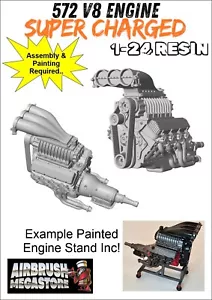 1-24 Resin 572 V8 Super Charged Engine Kit Freight Free - Picture 1 of 4