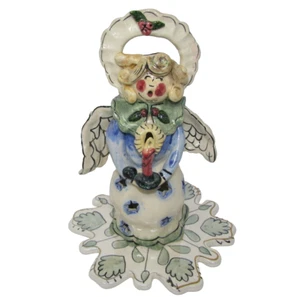 Blue Sky Clayworks Heather Goldminc "Christmas Caroler Angel" Tealight Holder - Picture 1 of 6