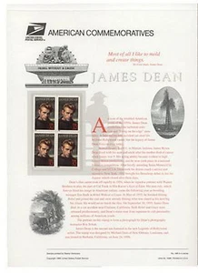 #3082 32c James Dean USPS #488 Commemorative Stamp Panel - Picture 1 of 1