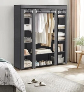 Tragbarer Kleiderschrank Platzsparender Modularer Kunststoffschrank mit Türen - Bild 1 von 8