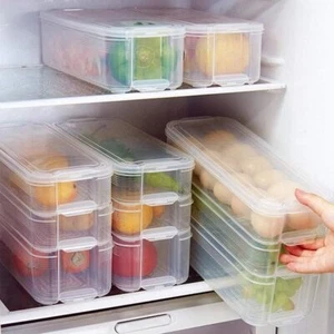 2-3 Fridge Storage Box Holder Food Vegetable Fruit Container Tray Rack Organiser - Picture 1 of 13