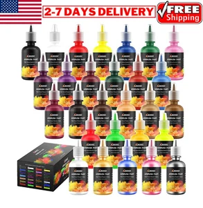 Premium Airbrush Paint Kit Acrylic Colors Set Opaque & Neon Water-based Metallic - Picture 1 of 16