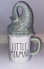 Rae Dunn Disney Princess The Little Mermaid Mug with Iridescent Tail Topper NEW