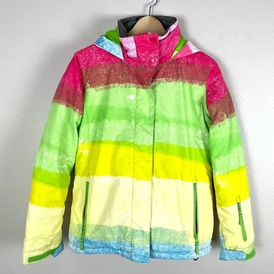 Roxy Niñas Talla 14 Snowboard Esquí Chaqueta Con Capucha Colorido Abrigo Para Nieve Foto 1 de 4