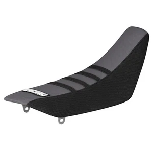 2002-2022 Kawasaki KLX 110 gripper seat cover BLACK / GREY / BLACK ribs #71 - Picture 1 of 5