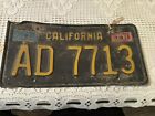 1963 california plate Tag AD7713 Lot# 2