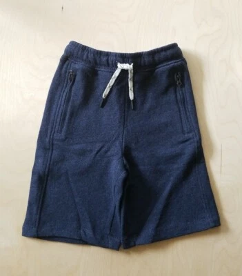 NWT Hanna Andersson NAVY BLUE HEATHER SLIM FRENCH TERRY SWEATSHORTS 130 8 $36 - Image 1 of 4