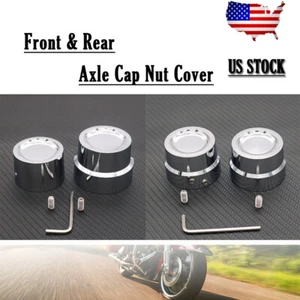 Cubiertas de tuerca de tapa de eje delantero trasero para Harley Touring Dyna Softail Sportster EE. UU. - Imagen 1 de 10