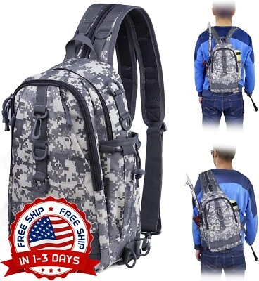 Bolsa de aparejos de mochila de pesca con nylon grande para caña estándar US NUEVO Foto 1 de 4