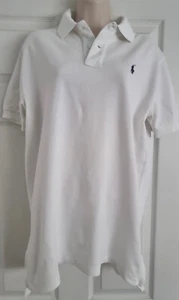 Men Tshirt Polo By RALPH LAUREN White Polo T-shirt M - Picture 1 of 7