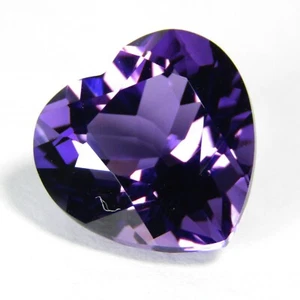 3.45Cts Strikng Natural Purple Amethyst 10mm Heart Cut Gemstone From Brazil - Picture 1 of 4