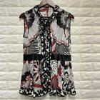 DOLCE & GABBANA Sleeveless Blouse Tops Frill Ribbon Floral Women's 46 From Japan