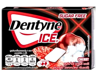 Cherry Dentyne Ice Chewing Gum Pieces Sugar Free 40 Packs  = 2 Boxs Foto 1 de 4