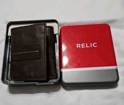 Relic By Fossil Grafton Trifold RFID Brown Leather Wallet Model #RML0908201 - Image 1 of 4